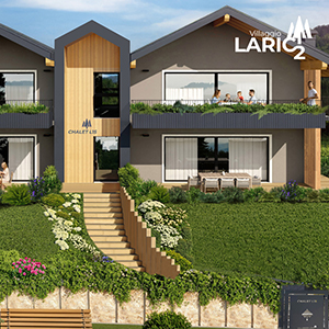 Lo Chalet L15 nel Villaggio Larici 2 a Camporovere offre soluzioni con due camere e tre camere e doppio garage
